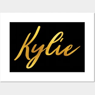 Kylie Name Hand Lettering in Faux Gold Letters Posters and Art